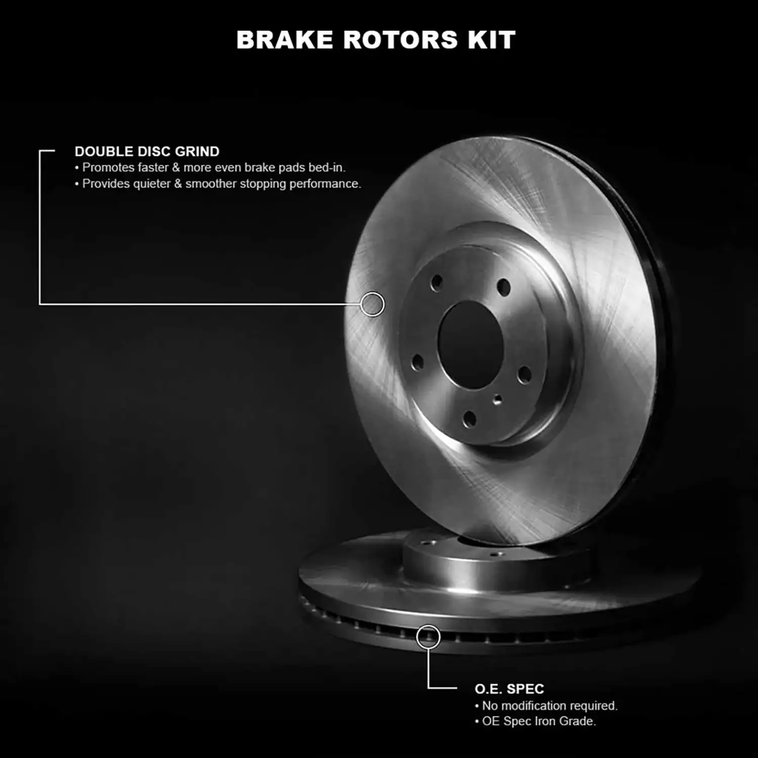 R1 Concepts Wfpn1 73044 R1 Concepts Brake Rotor Blank Fits select- 2007-2011 AUDI S6 - Image 3